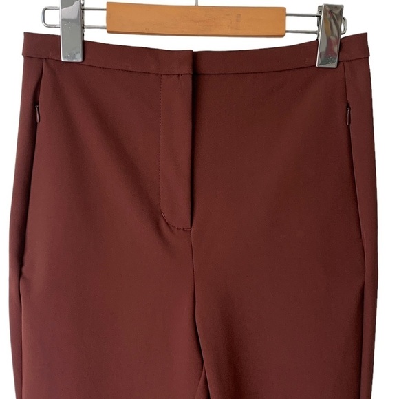 Aritzia Wilfred Laure Pant Truffle Rust High Rise Tailored Slim Leg Trouser Sz 6 - Picture 3 of 11
